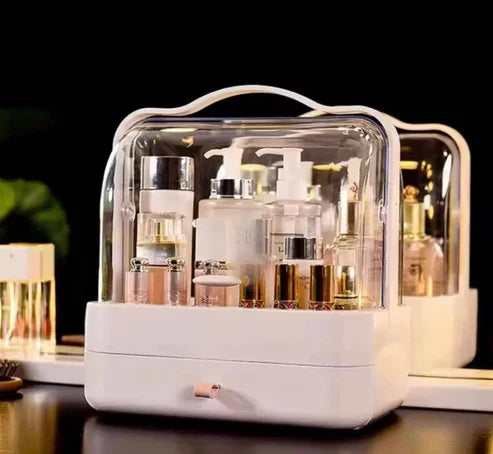 Acrylic Double Door Cosmetic Organizer + FREE rotating organizer