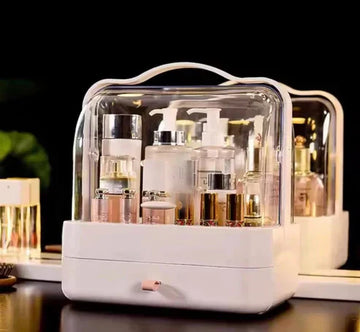 Acrylic Double Door Cosmetic Organizer + FREE rotating organizer